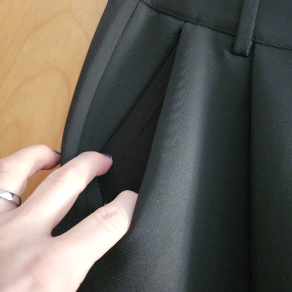 NWT Good American Black "Scuba Knit" Wide Leg Trousers Size 10/30 Style# GKB0006 - Picture 4 of 12